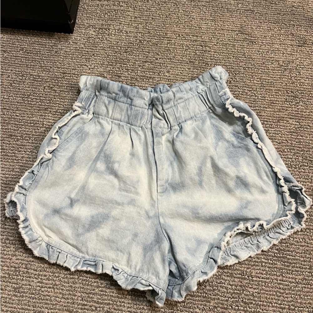 Sea New York Light Blue Ruffle Shorts